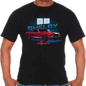JH Design Ford Mustang Caroll Shelby GT500 Cobra Short Sleeve Black Crew Neck T